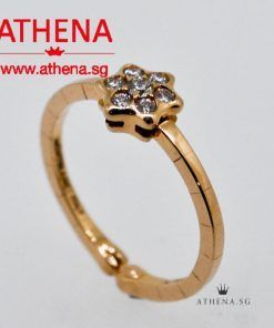 18K ROSE GOLD MONTBLANC SOUVENIR D'ETOILE DIAMOND RING 2.38G (SIZE 52)