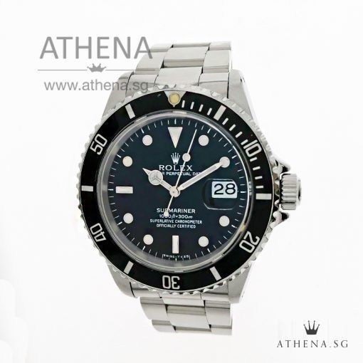 ROLEX OYSTER PERPETUAL DATE SUBMARINER "W" SERIES "BLACK TRITIUM DIAL" WITH CERT & RSC SERVICE CARD 16610