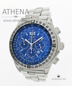 BREITLING B-2 PILOT CHRONOGRAPH AUTOMATIC "BLUE DIAL" WITH BOX & CERT A42362