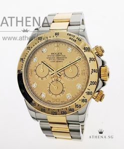 ROLEX YELLOW ROLESOR OYSTER PERPETUAL COSMOGRAPH DAYTONA "Z" SERIES "CHAMPAGNE DIAMOND DIAL" WITH BOX & CERT 116523 (CHAPTER RING)
