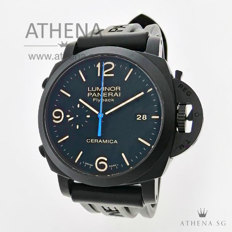 PANERAI LUMINOR 1950 3 DAYS CHRONO FLYBACK AUTOMATIC CERAMICA "Q" SERIES WITH BOX & CERT PAM 580