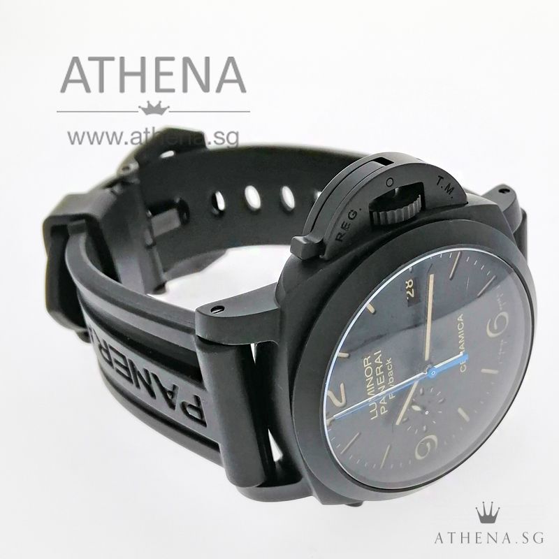 PANERAI LUMINOR 1950 3 DAYS CHRONO FLYBACK AUTOMATIC CERAMICA "Q" SERIES WITH BOX & CERT PAM 580 - Image 2