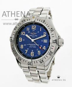 BREITLING SUPEROCEAN AUTOMATIC " BLUE DIAL" WITH BOX & CERT A17040 (LOCAL AD)