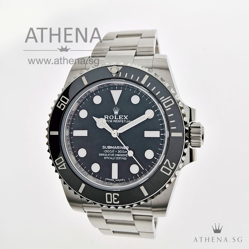 ROLEX SUBMARINER CERAMIC NO DATE "AN" SERIES WITH CERT 114060 DATED 2018(STILL UNDER AGENT WARRANTY)