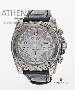 UNWORN !!! STICKER INTACT!! TUDOR CHRONOGRAPH "ORIGINAL FACTORY DIAMOND SETTING ON THE BEZEL & LUGS" AUTOMATIC WITH BOX & CERT 20310