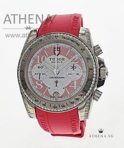 UNWORN !!! TUDOR CHRONOGRAPH "ORIGINAL FACTORY DIAMOND SETTING ON THE BEZEL & LUGS" AUTOMATIC WITH BOX & CERT 20310