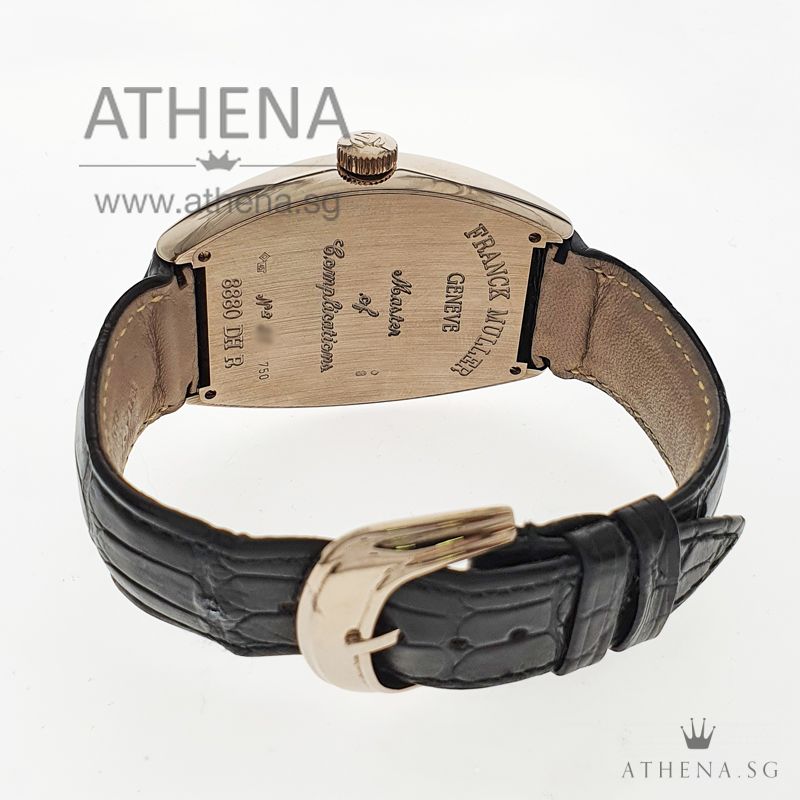 18K WHITE GOLD FRANCK MULLER CINTREE CURVEX DOUBLE HOUR RETROGRADE "SILVER GUILLOCHE DIAL" WITH BOX & CERT 8880 DH R - Image 3