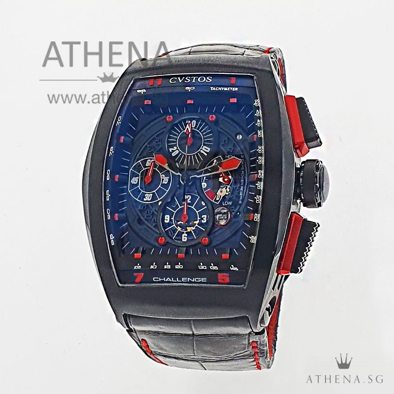 CVSTOS CHALLENGE GRAND PRIX CHRONOGRAPH AUTOMATIC "BLACK SKELETON DIAL" LIMITED EDITION 100PCS SINCERE EDITION WITH BOX & CERT