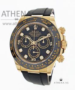 LIKE NEW CONDITION!!! 18K YELLOW GOLD ROLEX COSMOGRAPH DAYTONA OYSTERFLEX "AN" SERIES "BLACK DIAMOND DIAL" WITH BOX & CERT 116518LN (STILL UNDER AGENT WARRANTY)