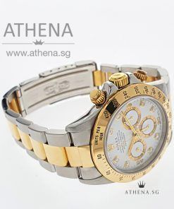 Alternative view of ROLEX "HALF-GOLD" DAYTONA COSMOGRAPH ZENITH AUTOMATIC MOVEMENT "U" SERIES "WHITE DIAMOND DIAL" WITH BOX & CERT 16523