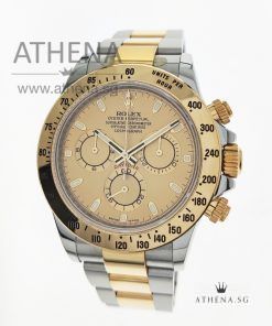 ROLEX YELLOW ROLESOR OYSTER PERPETUAL COSMOGRAPH DAYTONA "AN" SERIES "CHAMPAGNE INDEX DIAL" WITH BOX & CERT 116523 (STILL UNDER AGENT WARRANTY)