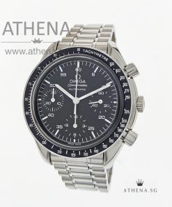 OMEGA SPEEDMASTER REDUCED AUTOMATIC "BLACK CHRONOGRAPH DIAL" WITH BOX & CERT 3510.50.00
