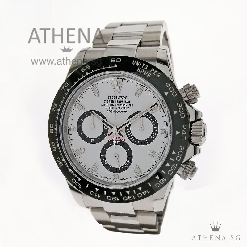 ROLEX OYSTER PERPETUAL COSMOGRAPH DAYTONA CERAMIC "WHITE INDEX DIAL" WITH BOX & CERT DATED 2019 116500LN