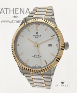 UNWORN !!! TUDOR STYLE 41 AUTOMATIC "SILVER DIAMOND-SET DIAL" WITH BOX & CERT M12703 (STILL UNDER AGENT WARRANTY)