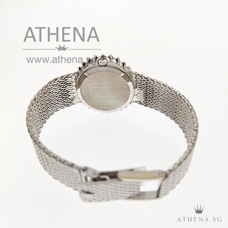 COLLECTIBLE TIMEPIECE !!! VINTAGE 18K WHITE GOLD ROLEX CELLINI WITH CUSTOMIZE DIAMOND BEZEL 4081 - Image 3