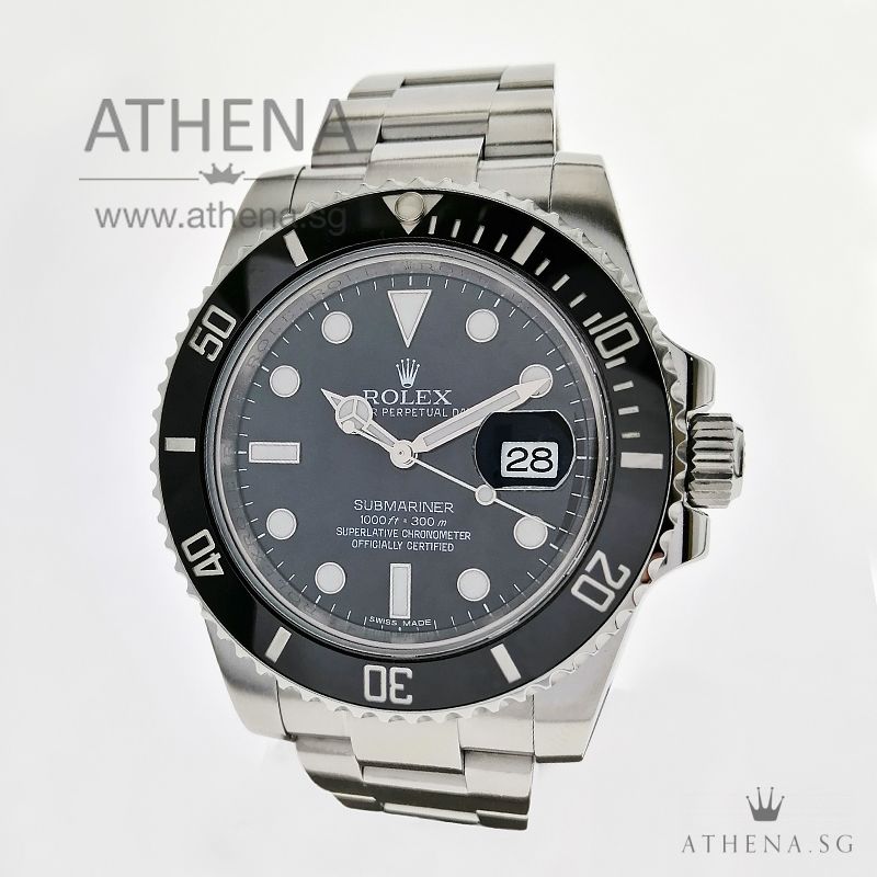 ROLEX OYSTER PERPETUAL DATE SUBMARINER CERAMIC "AN" SERIES "BLACK DIAL" WITH BOX & CERT 116610LN (STILL UNDER AGENT WARRANTY)