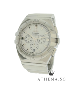 OMEGA CONSTELLATION DOUBLE EAGLE CHRONOGRAPH AUTOMATIC "WHITE CHRONOGRAPH DIAL" WITH BOX 1514.20.00