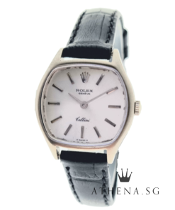 VINTAGE ROLEX 18K WHITE GOLD CELLINI "SILVER INDEX DIAL" MANUAL WINDING 3801