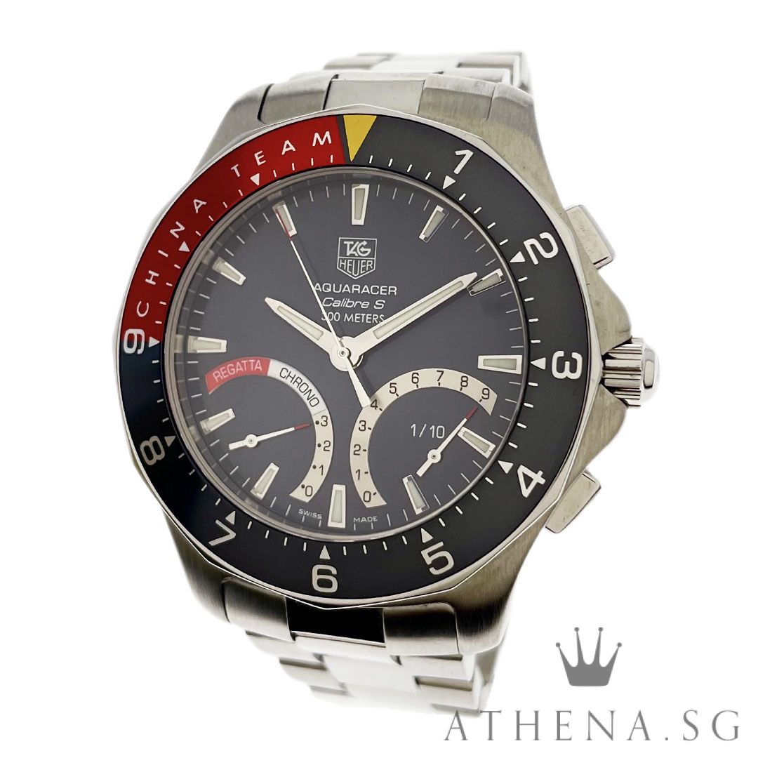 TAG HEUER MENS AQUARACER CALIBRE S "BLACK DIAL" WITH CERT CAF7112