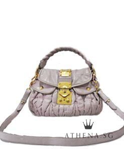 MIU MIU COFFER MUGHETTO MATELASSE LEATHER 2-WAY WITH DUSTBAG