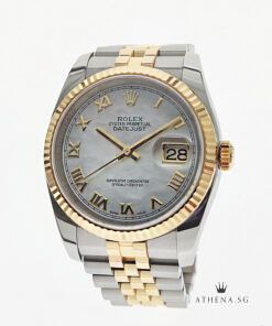 ROLEX YELLOW ROLESOR MENS OYSTER PERPETUAL DATEJUST "AN" SERIES "MOP ROMAN DIAL" 116233