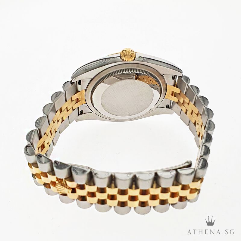 ROLEX YELLOW ROLESOR MENS OYSTER PERPETUAL DATEJUST "AN" SERIES "MOP ROMAN DIAL" 116233 - Image 3