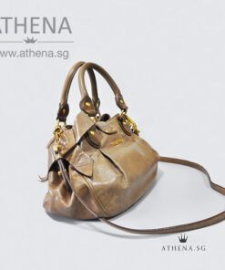 Alternative view of MIU MIU LIGHT BROWN BOW DETAIL LUX HANDBAG