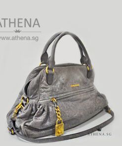 Alternative view of MIU MIU NAPPA CHARM GREY LEATHER SATCHEL BAG WITH DUSTBAG