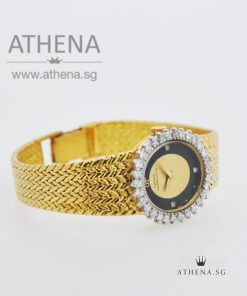 Alternative view of YELLOW GOLD PLATED GIRARD PERREGAUX "BLACK/GOLD DIAMOND DIAL" MANUAL WINDING WITH CUSTOMIZE DIAMOND BEZEL