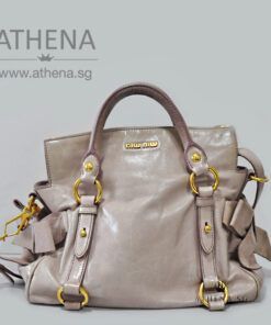 MIU MIU VITELLO LUX SMALL BOW BAG [COL: LIGHT PINK] WITH DUSTBAG