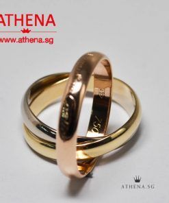 Alternative view of 18K 3 TONE CARTIER TRINITY RING 6.95G [SIZE 52]