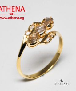 14K YG ANTIQUE DESIGN INTAN RING 1.70G (SIZE 13.5)