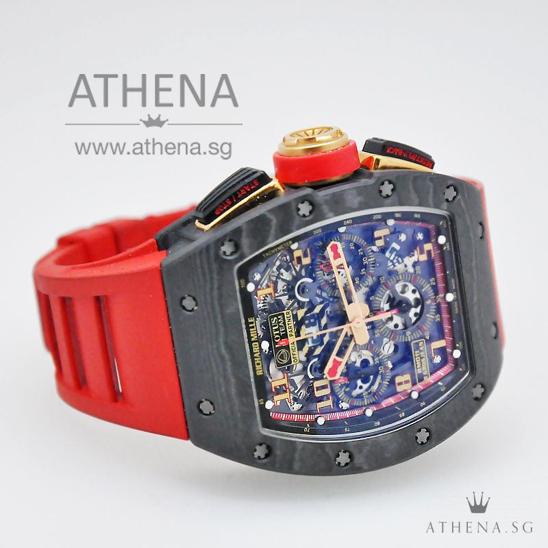 RICHARD MILLE RM011 LOTUS F1 TEAM ROMAIN GROSJEAN NTPT CARBON AUTOMATIC FLYBACK CHRONOGRAPH WITH BOX & CERT - Image 2