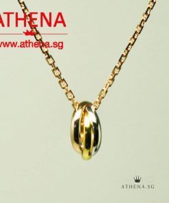 18K 3 TONE CARTIER TRINITY NECKLACE 7.21G