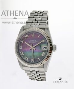 ROLEX MID-SIZE OYSTER PERPETUAL DATEJUST "S" SERIES" "DARK MOP ROMAN DIAL" 68274