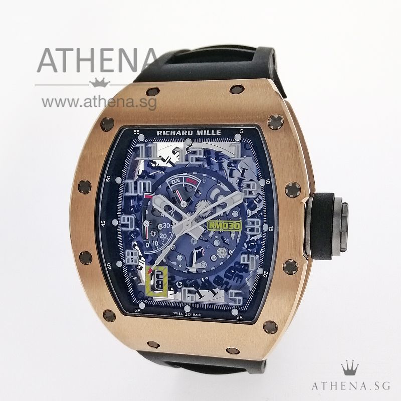 UNWORN !!! RICHARD MILLE ROSE GOLD TITANIUM RM030RG WITH WINDER BOX & CERT