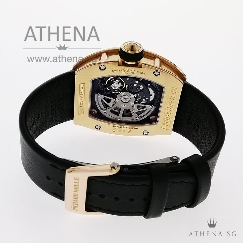 RICHARD MILLE ROSE GOLD RM023 AJ RG WITH BOX, RM VERIFICATION CERT, SERVICE PAPER, RM STRAP REPLACEMENT RECIEPT & STILL UNDER RM SERVICE WARRANTY - Image 3