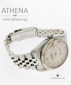 Alternative view of ROLEX MID-SIZE OYSTER PERPETUAL DATEJUST "A" SERIES "WHITE MOP ARABIC NUMERAL DIAL" WITH CERT 78274 (LOCAL AD)