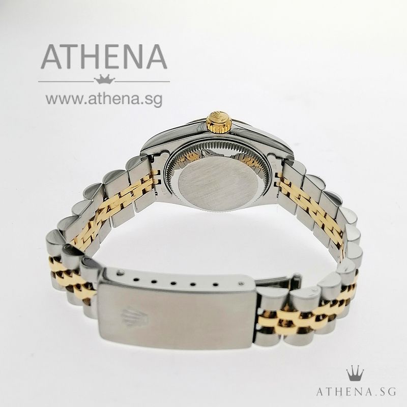 ROLEX "HALF-GOLD" OYSTER PERPETUAL LADIES DATEJUST "W" SERIES "GOLD COMPUTER DIAMOND DIAL" 69173 - Image 3