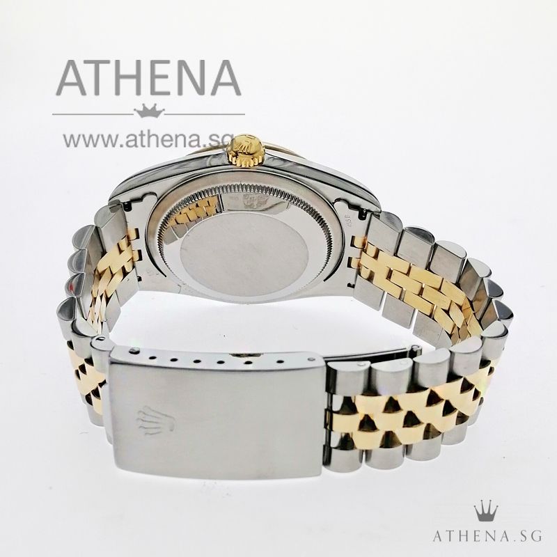 ROLEX "HALF-GOLD" MENS OYSTER PERPETUAL DATEJUST "T" SERIES "GREY JUBILEE DIAMOND DIAL" 16233 - Image 3