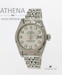ROLEX LADIES OYSTER PERPETUAL DATEJUST "F" SERIES "SILVER DIAMOND DIAL" 79174