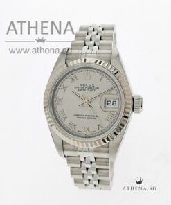 ROLEX LADIES OYSTER PERPETUAL DATEJUST "K" SERIES "SILVER ROMAN DIAL" WITH CERT 79174