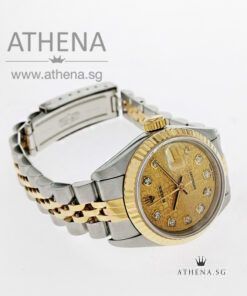 Alternative view of ROLEX "HALF-GOLD" OYSTER PERPETUAL LADIES DATEJUST "W" SERIES "CHAMPAGNE COMPUTER DIAMOND DIAL" 69173