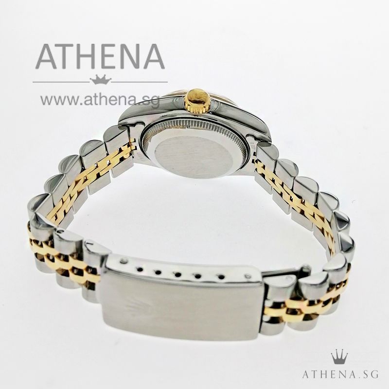 ROLEX "HALF-GOLD" OYSTER PERPETUAL LADIES DATEJUST "W" SERIES "CHAMPAGNE COMPUTER DIAMOND DIAL" 69173 - Image 3