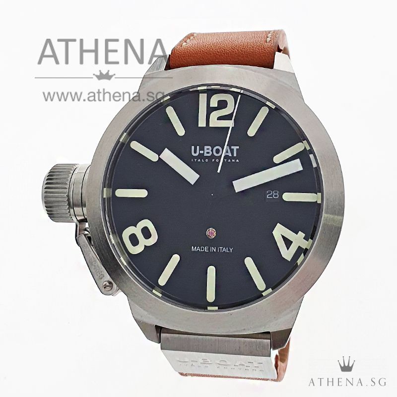 U-BOAT CLASSICO AS BLACK 45 AUTOMATIC "BLACK DIAL" WITH BOX & CERT 45 AS 1/A