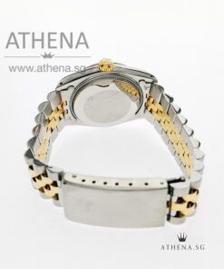 Alternative view of ROLEX "HALF-GOLD" MID-SIZE OYSTER PERPETUAL DATEJUST "E" SERIES "WHITE ROMAN DIAMOND DIAL" 68273