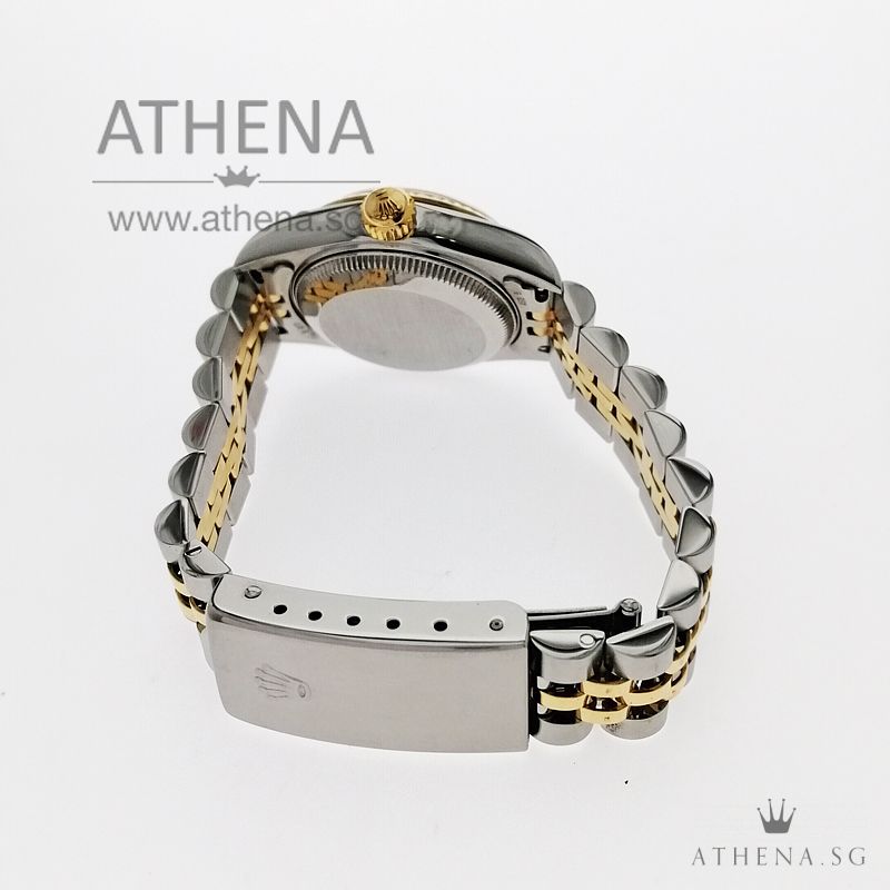 ROLEX "HALF-GOLD" OYSTER PERPETUAL LADIES DATEJUST "S" SERIES "GOLD DIAMOND DIAL" 69173 - Image 3