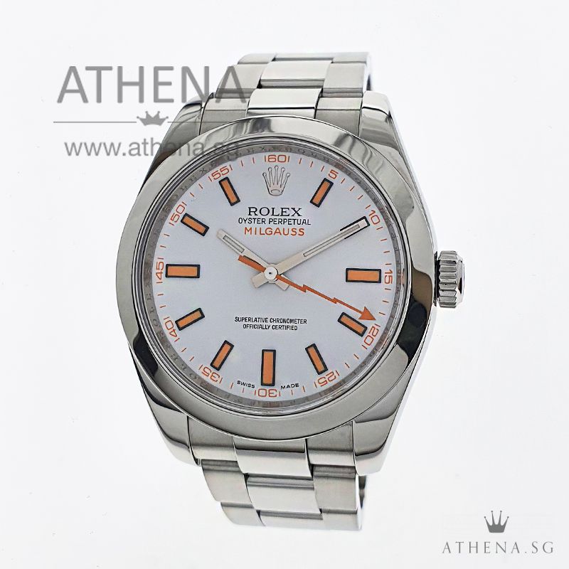 ROLEX OYSTER PERPETUAL MILGAUSS "V" SERIES "WHITE INDEX DIAL" 116400