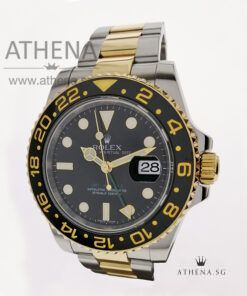 ROLEX YELLOW ROLESOR OYSTER PERPETUAL DATE GMT-MASTER II CERAMIC "G" SERIES WITH BOX & CERT 116713LN
