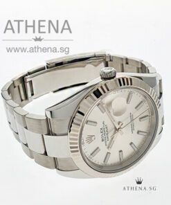 Alternative view of UNWORN !!! ROLEX MENS OYSTER PERPETUAL DATEJUST 41 "AN" SERIES "SILVER INDEX DIAL" WITH BOX & CERT 126334